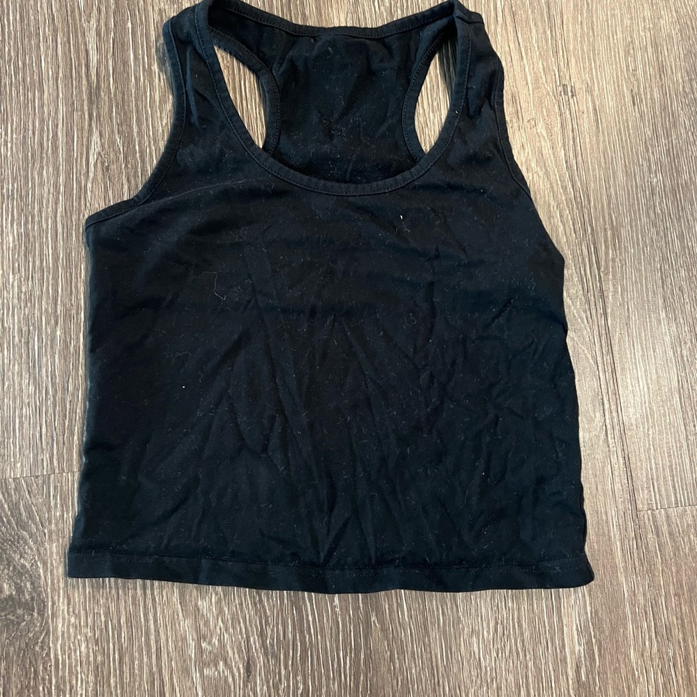 Black Cropped Tank Top